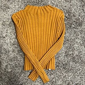 Camel Brown Long Sleeve Crop Top